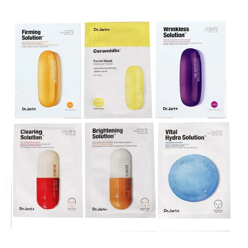 

8 Color Dr.Jart+ Dermask Water Jet Soothing Hydra Solution Facial Mask Hyaluronic Acid Face Mask Moisturizing Korean Mask Acne