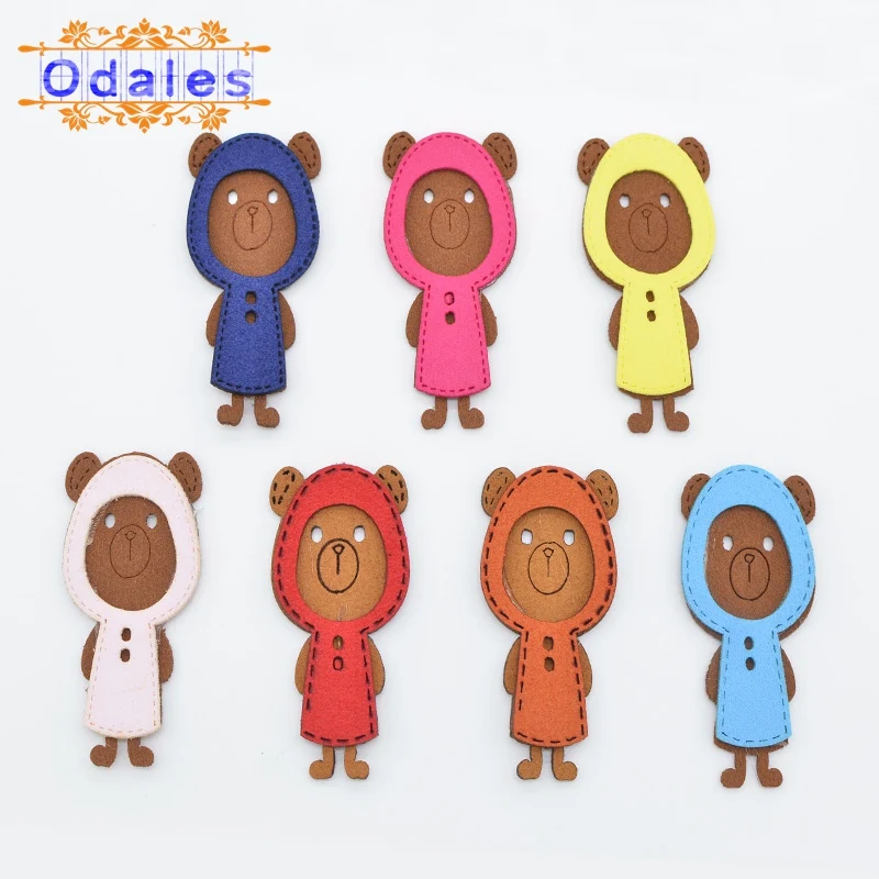 

12Pcs Homemade Korean Velvet Fabric Bear Patches for Headwear Appliques Baby Girl Sandals Garment Accessories DIY Craft BB Clips