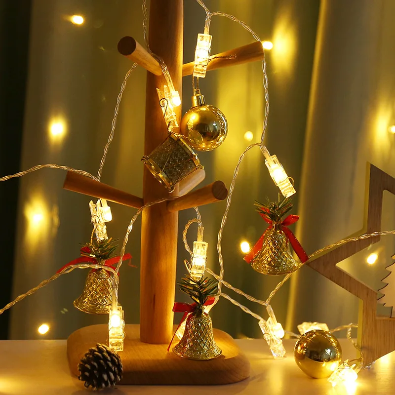 Рождество 1 м/3 м фото клип светодиодный гирлянда Navidad Новогодняя гирлянда огни Снежинка елка украшения Рождественские украшения для дома, Q