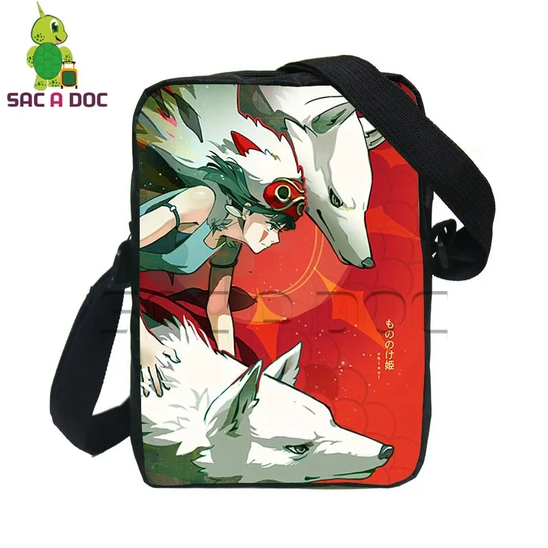 

Anime Ghibli Mononoke Hime Shoulder Bag Women Men Messenger Bag Small Handbags Boys Girls Crossbody Travel Bags Kids Gift Bag