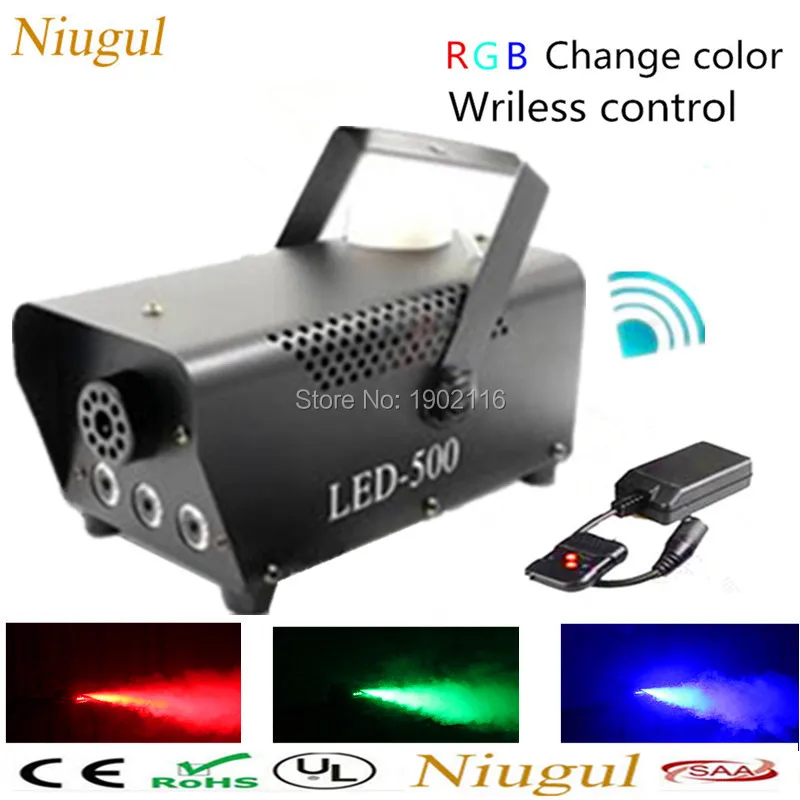 

HOT LED RGB/R/B/G Color Remote 500W LED Fog Machine/Remote Control 500W LED Smoke Machine/Professional Disco Stage DJ Equipments