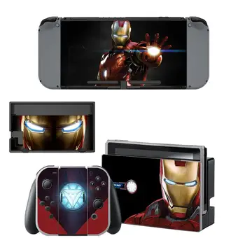 

Avengers Iron man Decal Vinyl Skin Protector Sticker for Nintendo Switch NS Console +Controller + Stand Holder Protective Film
