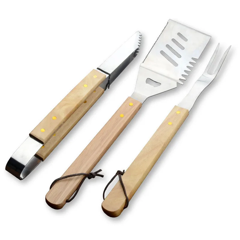 OAK WOOD BBQ TOOL SET  (1)
