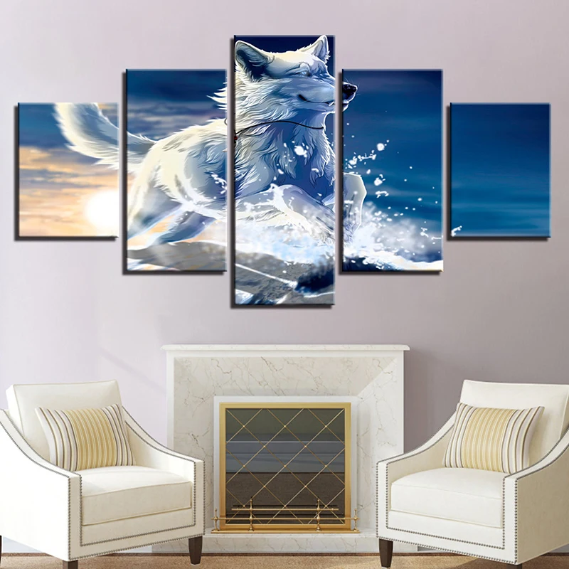 

Silver Fox Animal Print Art Canvas Painting Prints Living Room Home Decor Modern Wall HD Art Painting Posters Pictures Artwork