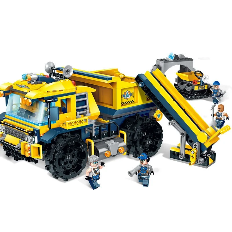 

ENLIGHTEN City Engineering Construction Car Stone Transporter Building Blocks Sets Bricks Model Kids Toys Compatible