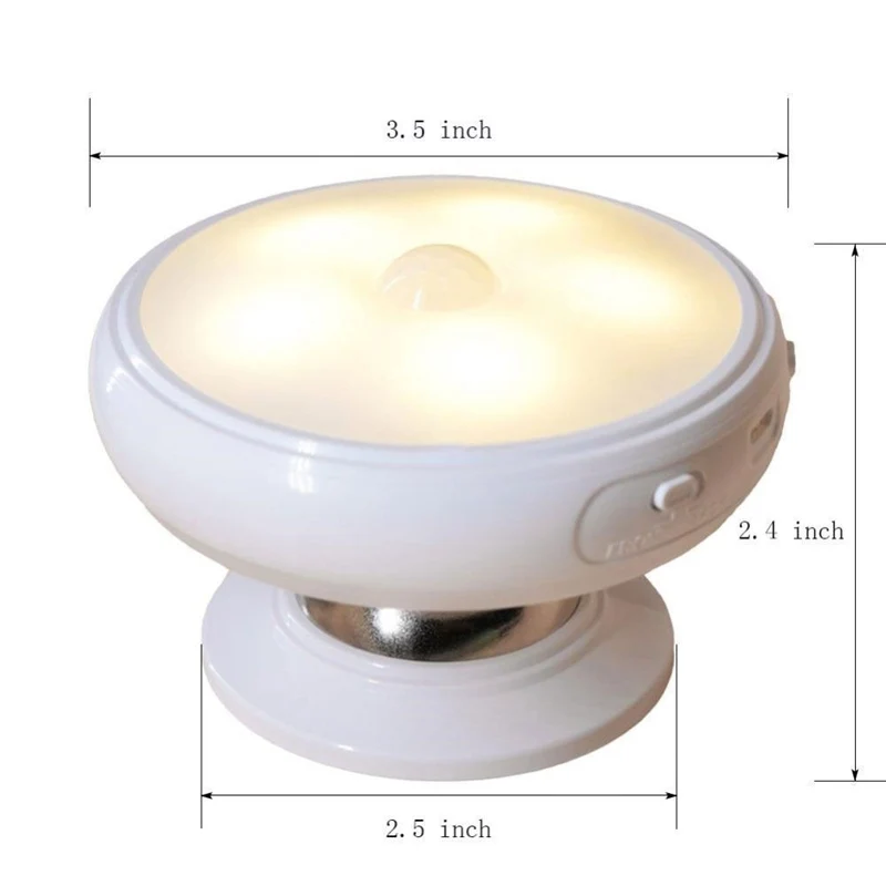 360 Degree Rotating Motion Sensor LED Night Light USB Rechargeable Security Wall Lamp Baby Sleep Home Stair Kitchen Toilet Light (4)