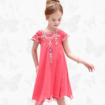 

1 Girls Dress with Handmade Dragonfly 2017 Brand Princess Dress Long Sleeve Robe Fille Clothes Kids Dresses 24