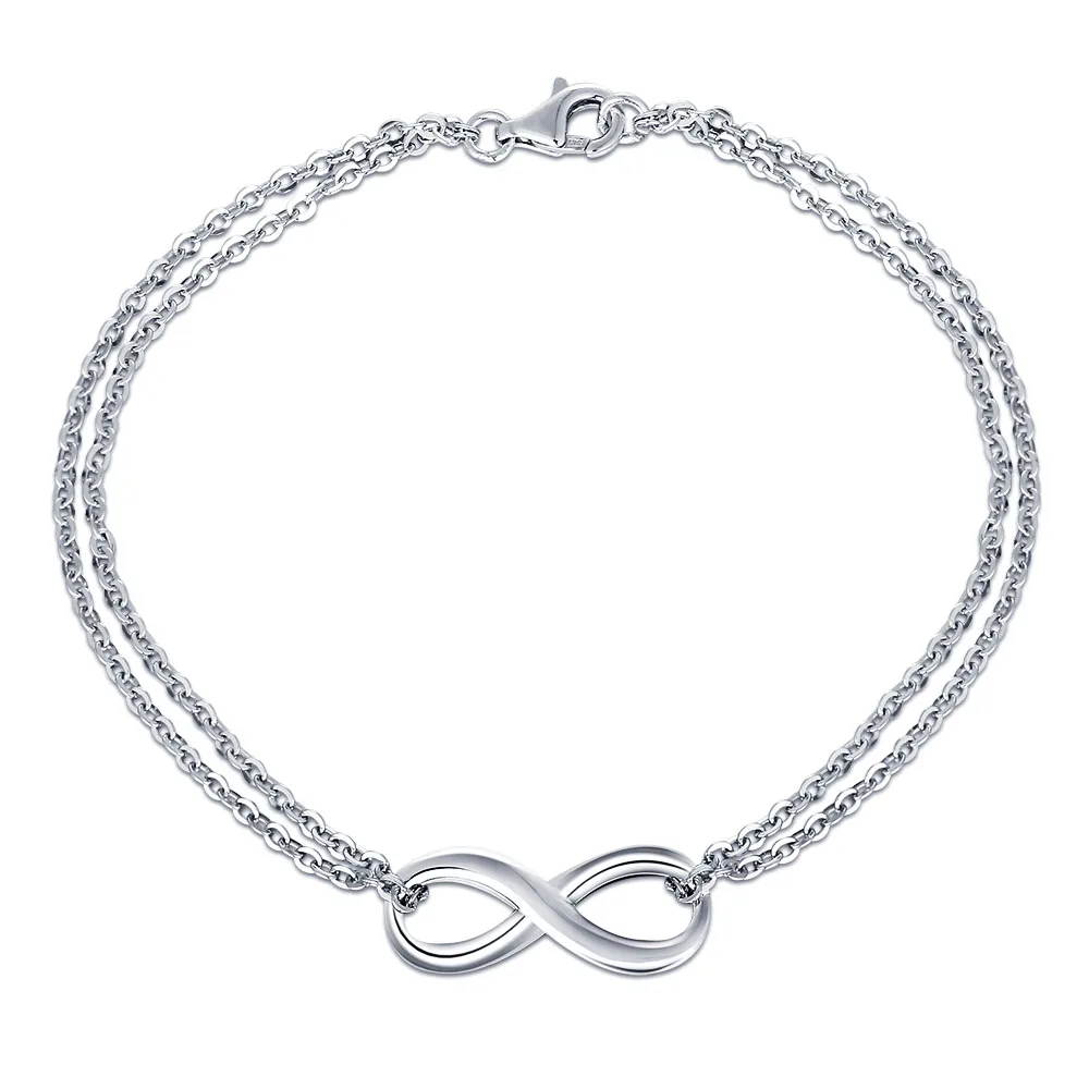 925 Sterling Silver Infinity Trendy Bracelets & Bangles For Women Charm Bracelet For Women Wedding Jewelry Gift BA101278 925 Sterling Silver Infinity Trendy Bracelets & Bangles For Women Charm Bracelet For Women Wedding Jewelry Gift BA101278