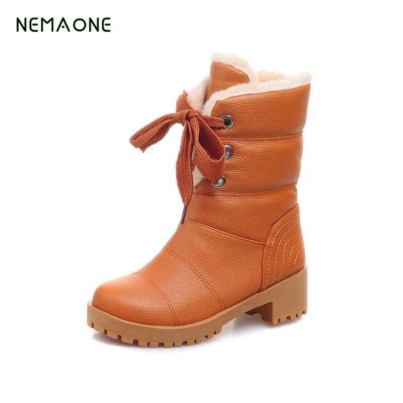 

NEMAONE 2019 NEW Snow Boots For Women Flat Heel Women Winter Boots Waterproof Women Winter Shoes Waterproof