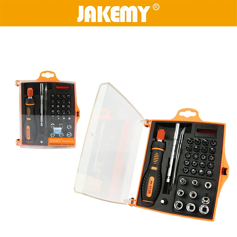 JAKEMY 33 in 1 Multi Tool Set Hand Tools Repair Tool Kit Precision Screwdriver Set Tool Box For Cell Phones Laptop Tablet PC HTC