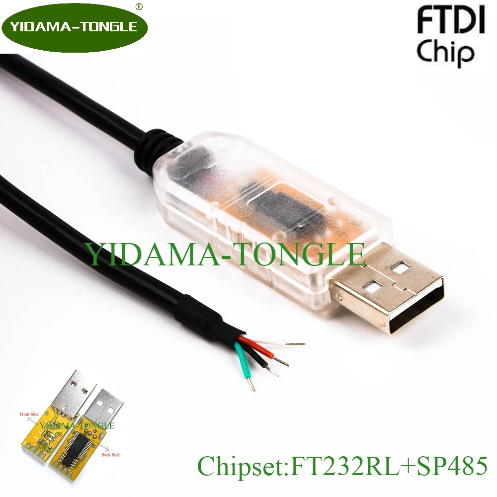 

FTDI Chip usb to RS485 Cable with TX/RX LEDs 6ft to wire end adapter USB-RS485-WE compatible rs485 adapter cable with driver