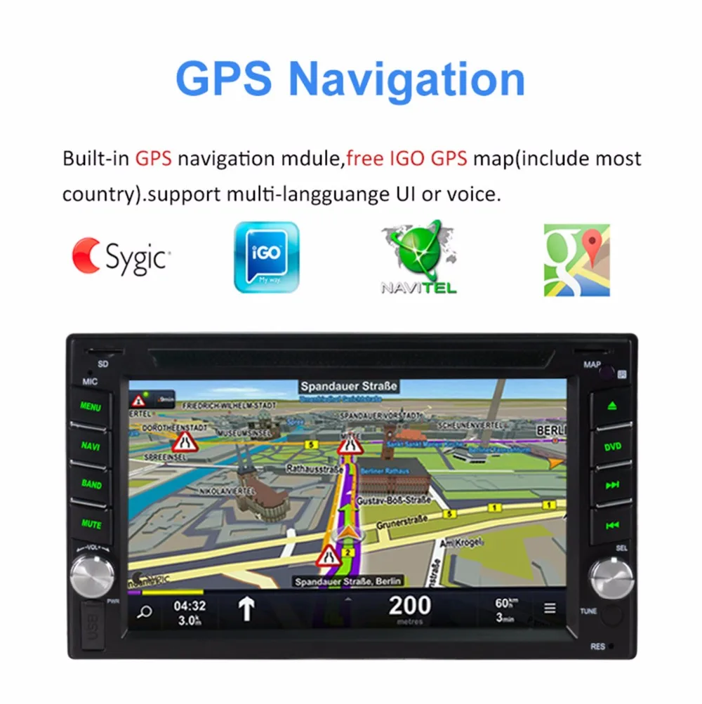 Clearance 6.2" Double 2 Din Android 6.0.1 4G LTE Quad Core Touch Sreen 2GB RAM 32GB ROM Car DVD Player GPS Navigation Radio Stereo 2Din 7