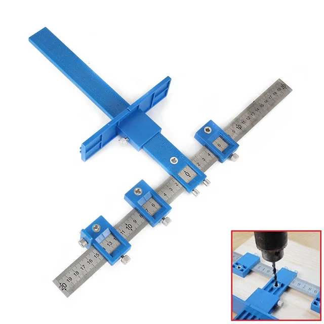 Best Detachable Hole Punch Jig Tool Center Drill Bit Guide Set Sleeve Cabinet Hardware Locator Wood Drilling Woodworking Tool