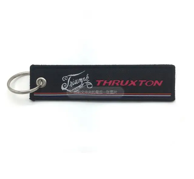 Для Triumph THRUXTON SPEED брелок в виде мотоцикла тканая бирка кольца для ключей этикетка цепь черный автомобиль брелок для ключей мотор - Цвет: THRUXTON