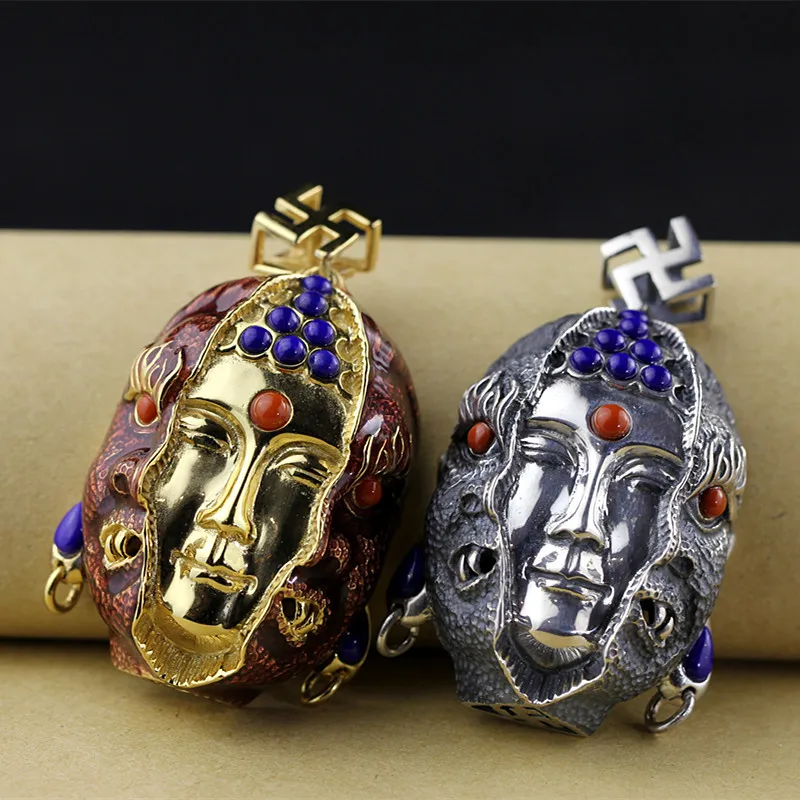 

925 Sterling Silver Jewelry Retro Seiko Men's Lapis Pendant