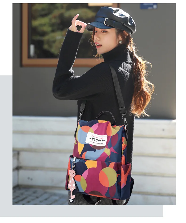 Модный многофункциональный женский рюкзак, Оксфорд, рюкзаки, женский рюкзак с защитой от кражи, школьный рюкзак для девочек, рюкзак для путешествий, WHY456