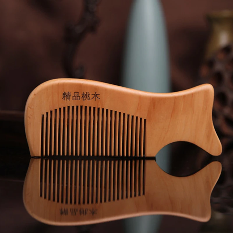 

Natural Pocket Wooden Comb Health Handmade Peach Wood Mahogany Comb Valentine's Day Present Moon Comb Hair Salon Styling Tool
