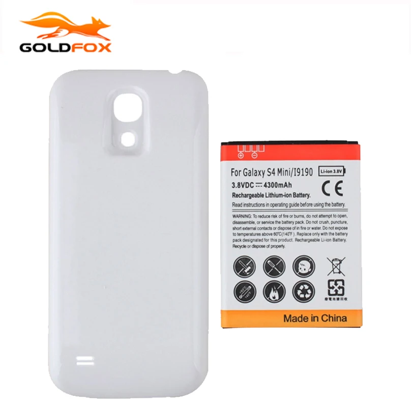 Аккумулятор для Samsung Galaxy S4 Mini i9190 I9195 i9192 4300 мАч + белая задняя крышка | Мобильные