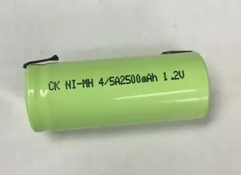 

10PCS 1.2V 4/5A rechargeable battery 2500mah 17430 4/5 A ni-mh nimh cell with welding pins for Braun