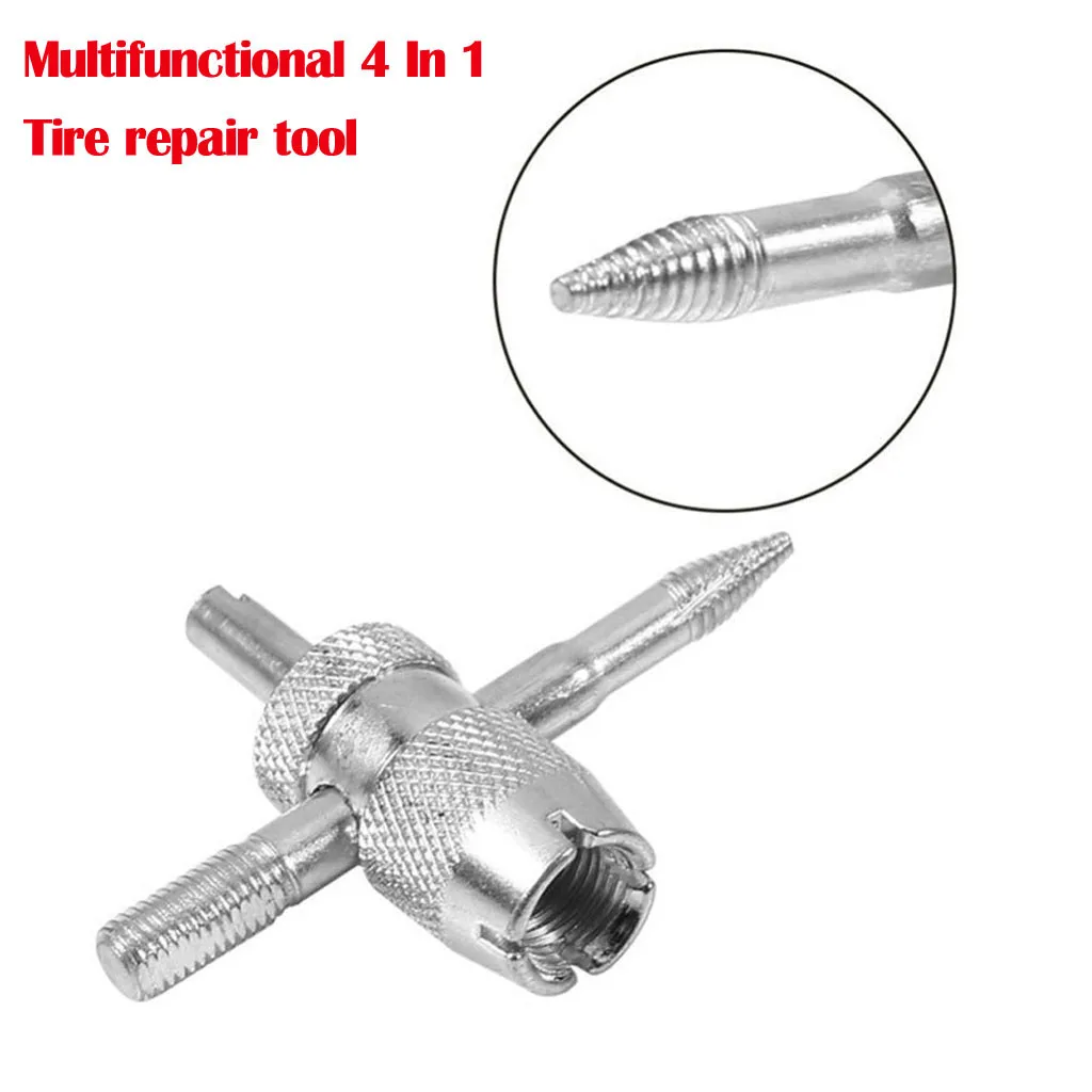 

New 4 in 1 Bicycle Car Valve Core Wrench Tire Deflation Tool Screw Removal Tool Full-featured can pick stones deflate tap 8Z