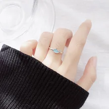 

MAGICITY 2018 New Real 925 Sterling Silver Blue Dolphin Elegant Ring For Women Girls Animal Open Rings Contracted Jewelry Gift