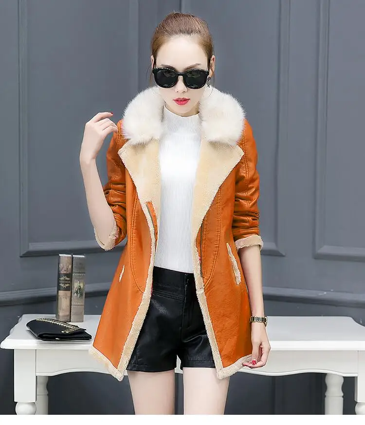 MSAISS зимняя кожаная куртка, женское замшевое пальто, Женское зимнее пальто из искусственной кожи с длинным рукавом, мотоциклетная Меховая куртка