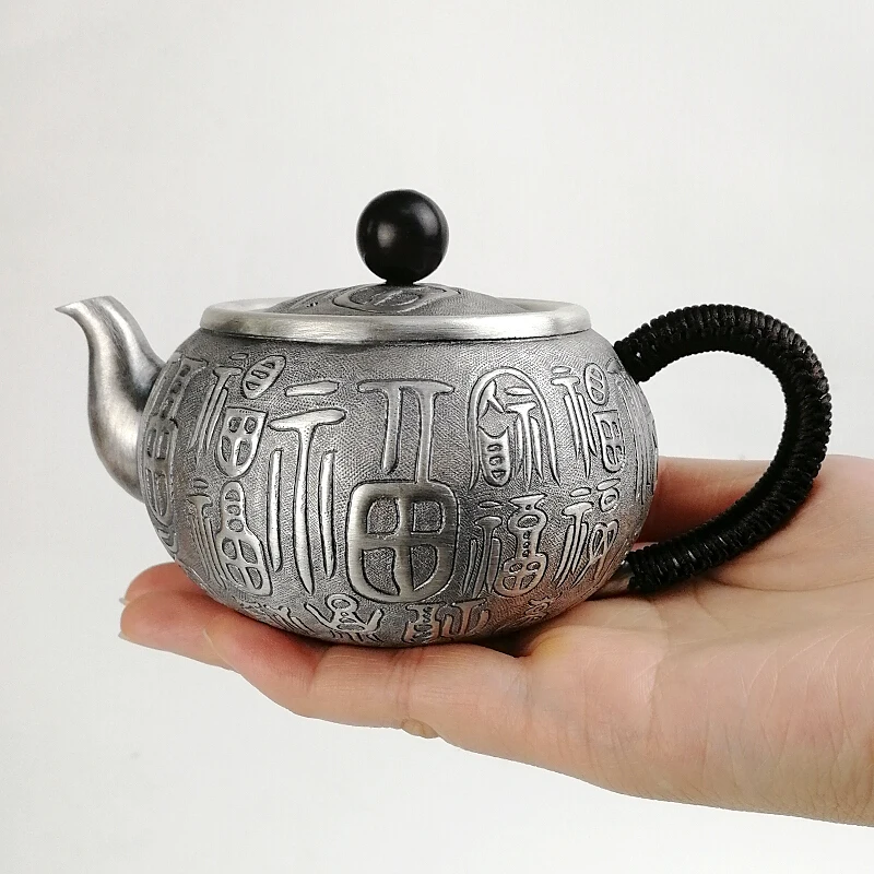 Чистое серебро изысканны teteapot чайники чайная чашка в китайском стиле «кунг-фу чайный сервиз, кружка для вина