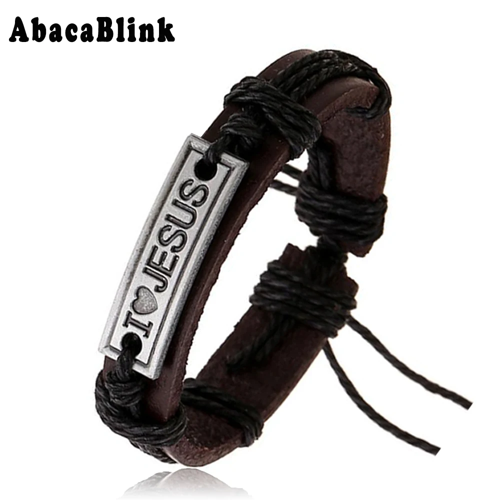 Fashion Jesus Cross Charm Men Bracelets I LOVE JESUS Fish Genuine