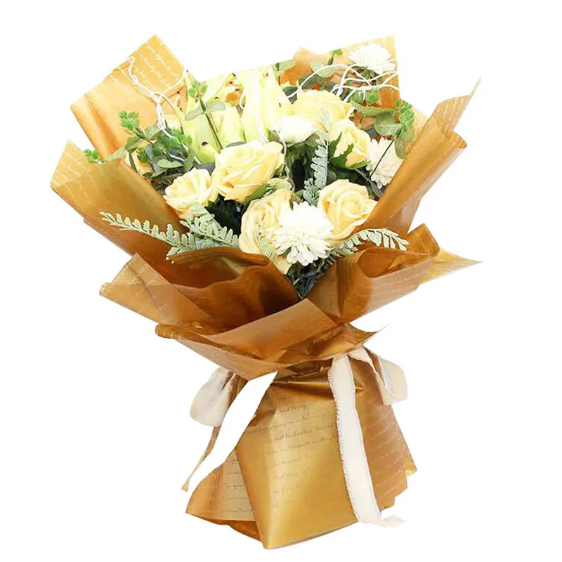

20PCS Flower Wrapping Paper English Alphabet Pattern Packaging Bouquet Valentine'S Day Gifts Smooth Waterproof Wrapping Paper
