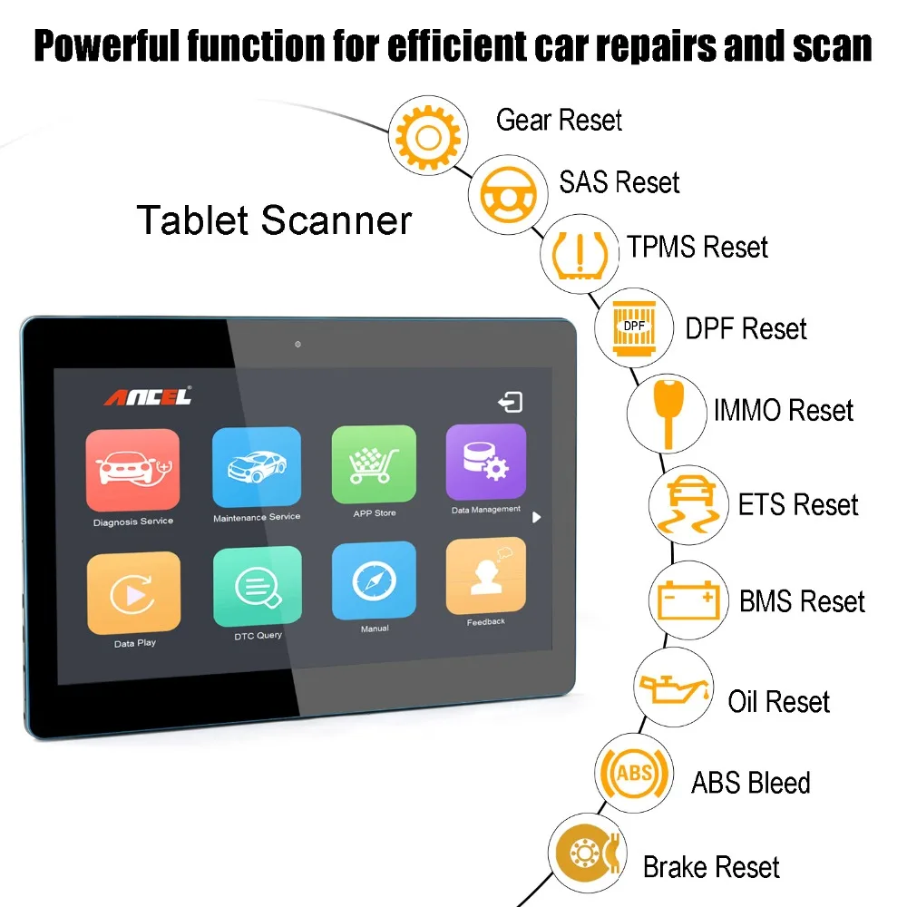 Ancel X5 Pro OBD инструменты для сканирования автомобиля полная система планшет