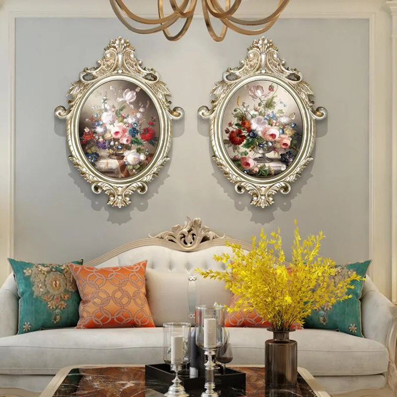 

European-style living room decorative painting sofa background wall painting painting with frame