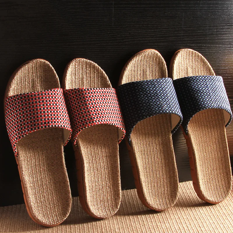 Suihyung/женские льняные тапочки; домашняя обувь; нескользящие домашние тапочки с открытым носком; женские и мужские льняные летние пляжные шлепанцы для улицы