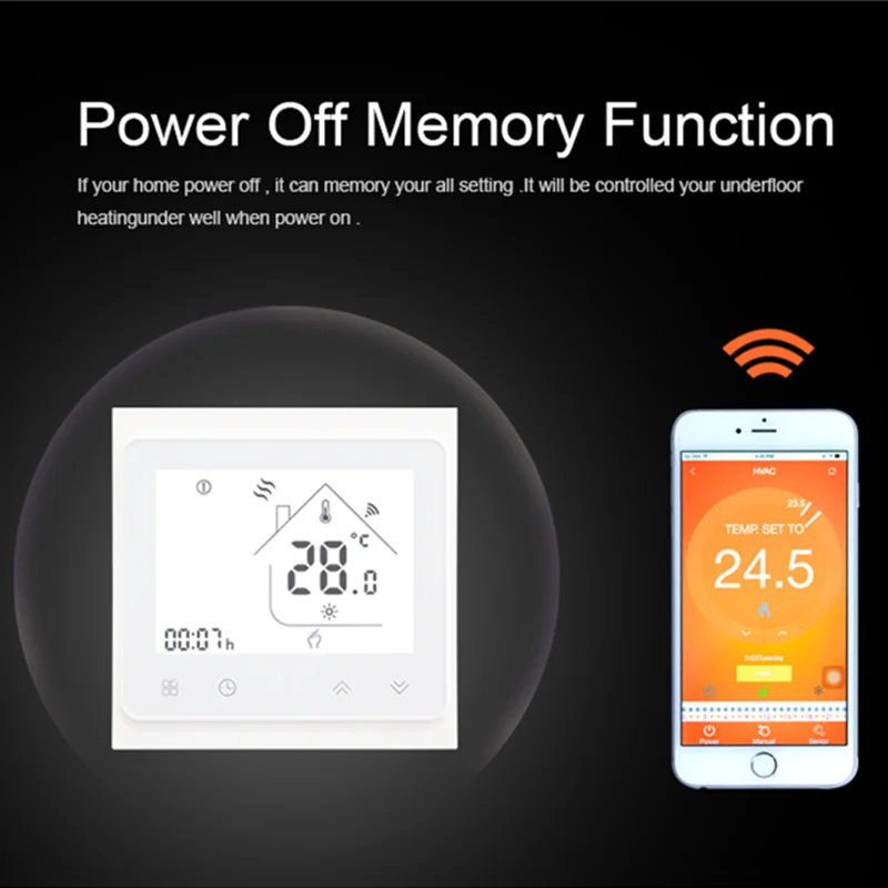 MJZM 16a-002-wi-Fi термостат для теплого электрического напольного нагревательного температурного контроллера Wi-Fi регулятор работает с Google Home 16A