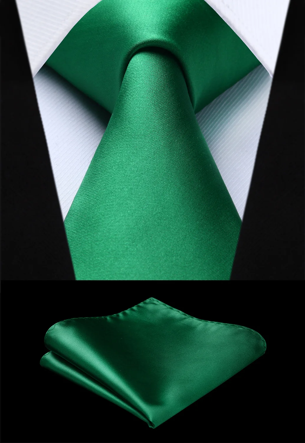 

Party Wedding Classic Fashion Pocket Square Tie Woven Men Green Solid Tie Necktie Handkerchief Set#TL201G8S