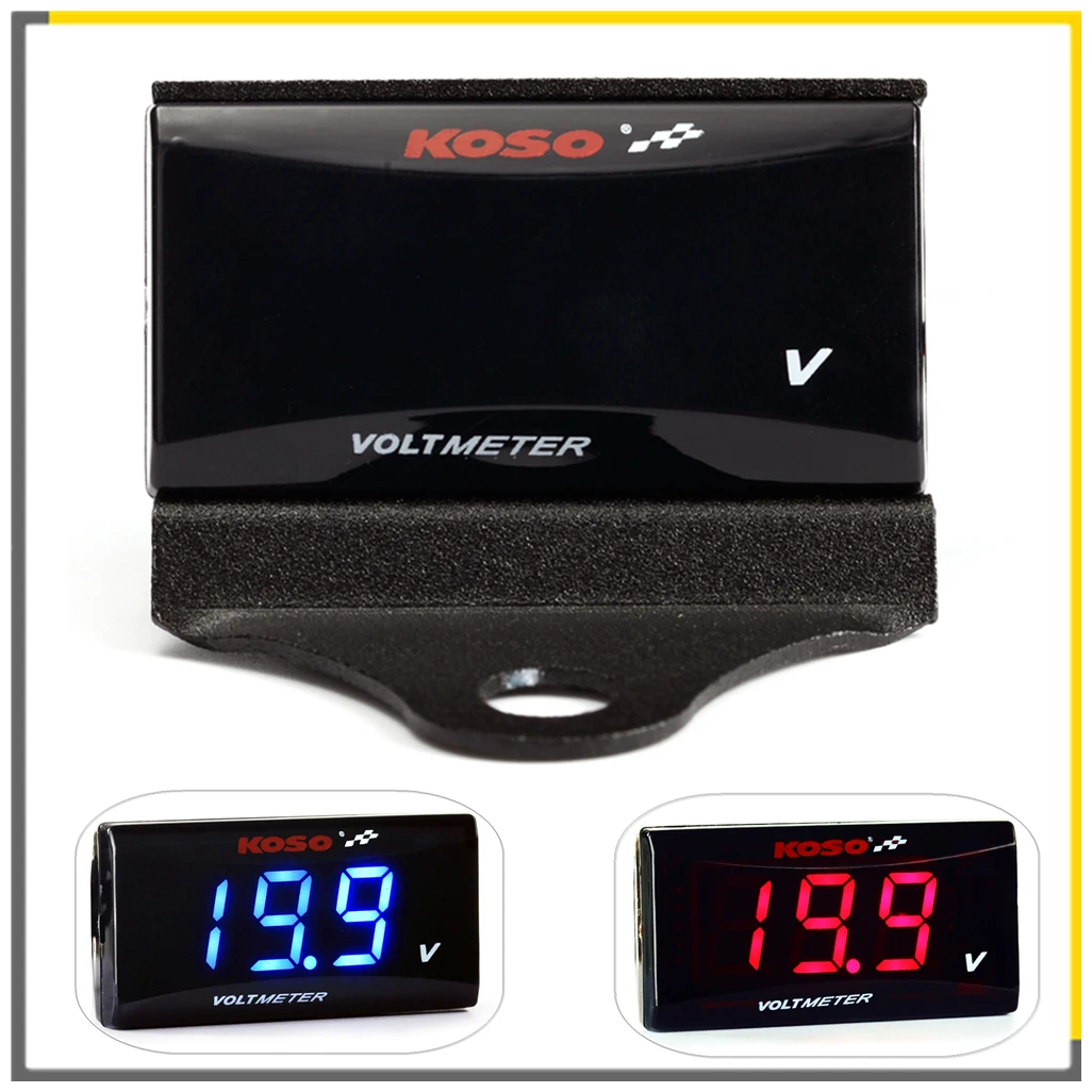 

Motorcycle KOSO Mini Voltage Meter Voltmeter for DC 12V LED Digital Display for Honda Yamaha Kawasaki Ducati KTM Vehicles