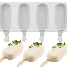 200 шт/партия 4 силиконовые полости для заморозки мороженого формы конфеты бар делая инструмент сок формы для мороженого детей поп лоток для мороженого на палочке льда