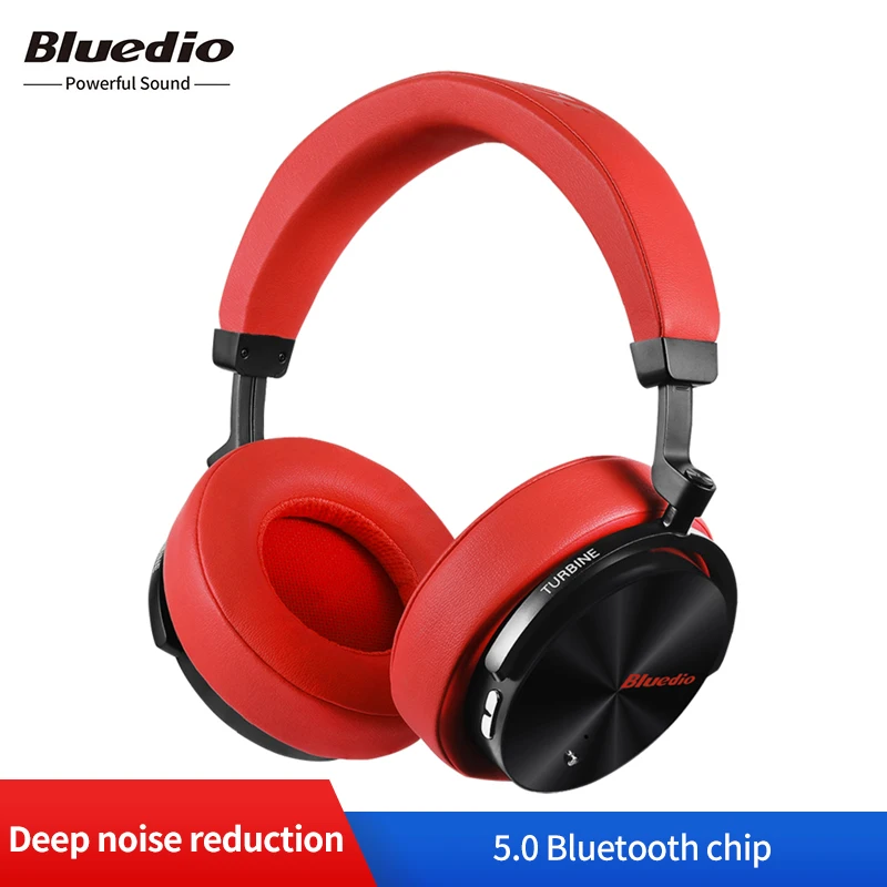Bluedio T5 Hi-Fi активные наушники с шумоподавлением и басами, беспроводная bluetooth гарнитура с микрофоном и оригинальной коробкой