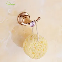 Розовый кристалл Медь Халат крюк Золотой полированной крючок латунь крюк вешалка Аксессуары для ванной комнаты продукты