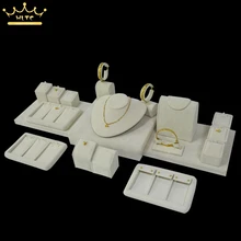 Новое поступление манекен для демонстрации ювелирных изделий идеи бежевый бархат ювелирные изделия стенд для ожерелья кулон шоу серьги держатель