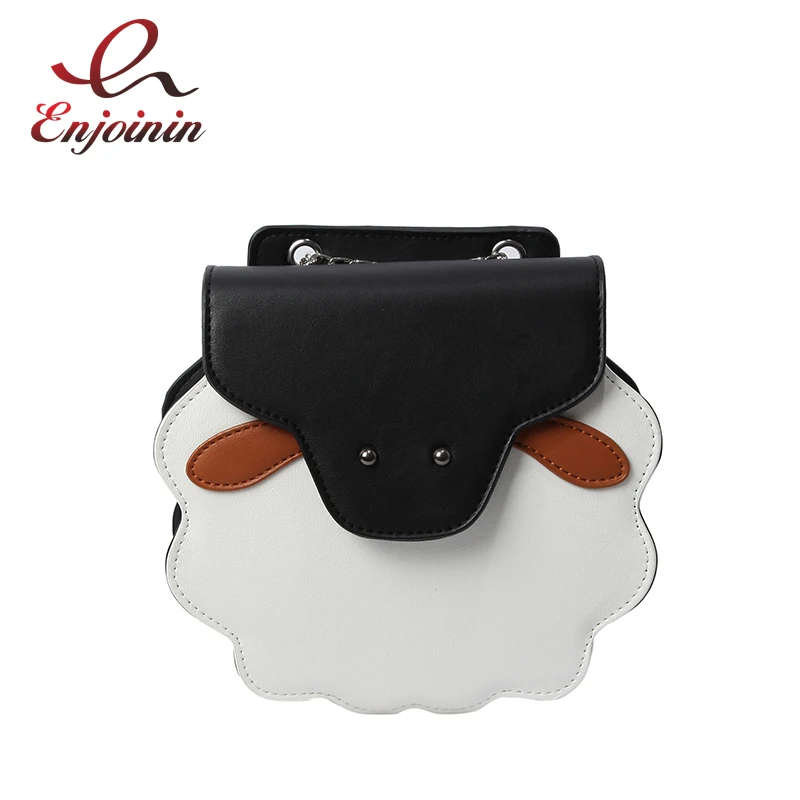 

Cute Sheep Design Stitching Pu Leather Fashion Trend Handbag Girl's Shoulder Bag Chain Purse Crossbody Mini Messenger Bag Bolsa