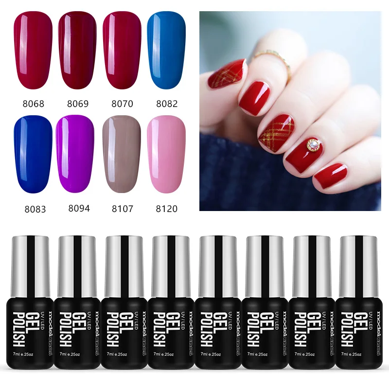 Modelones 8Pcs/Lot Color Gel Polish UV Led Soak Off Nail Varnish Long Lasting Semi Permanent Lacquer Art Kits | Красота и здоровье