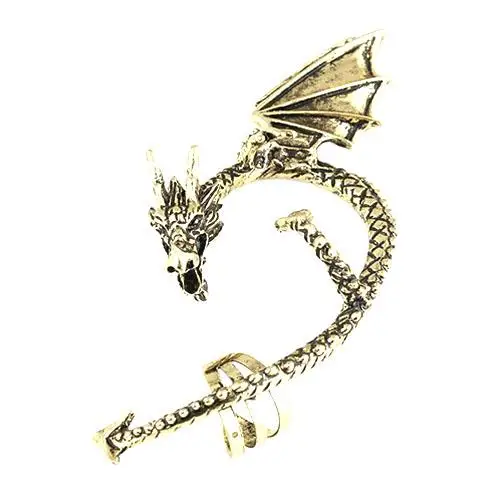 

2019 New Women's Retro Gothic Punk Etched Dragon Shape Ear Cuff No Piercing Earring