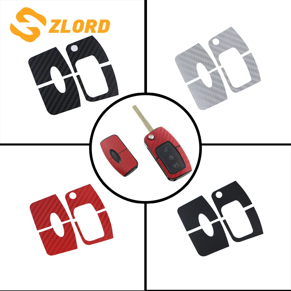 Zlord 1 шт., защитная наклейка из углеродного волокна для автомобильных ключей, чехол для Ford Focus 2 MK2 2009-2012 Fiesta Ecosport 2009