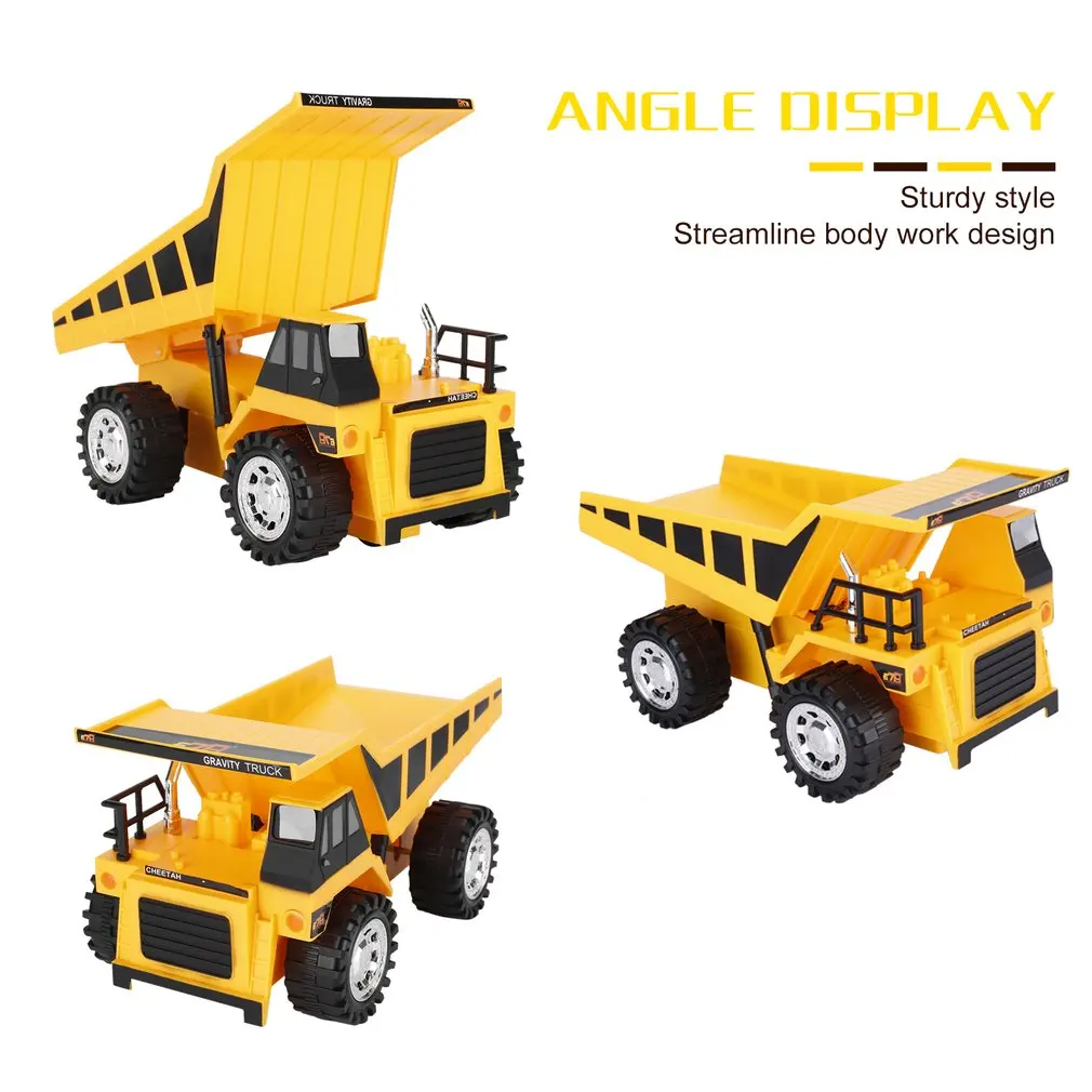 RC 4 колеса Инженерная Игрушечная модель автомобиля провода управления Дошкольное обучение для детей грузовики бульдозеры желтый