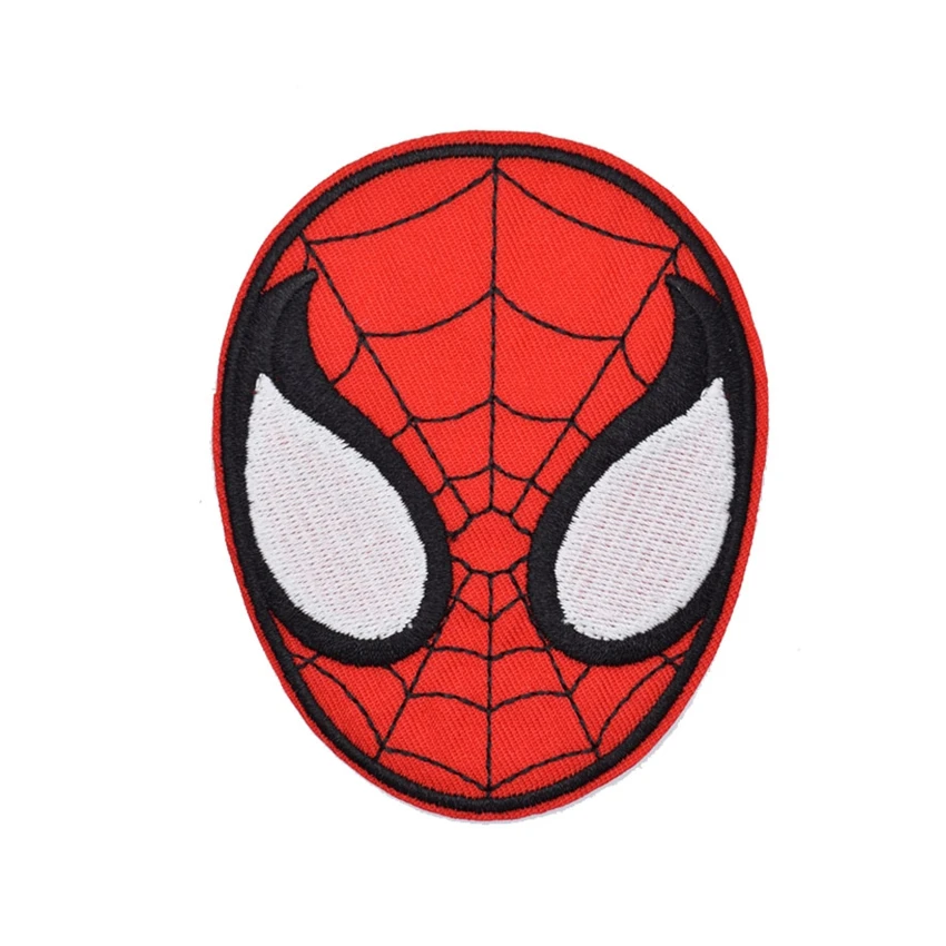 Ретро SuperHero Удивительный Человек-паук человек лицо логотип подарок анимационный фильм костюм вышитые эмблемы аппликация клеевая заплатка