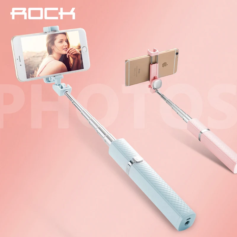 

ROCK Portable Bluetooth Connect Selfie Stick , Phone Lipstick Shape Wireless Wire Control Extend Light Phone SelfieStick