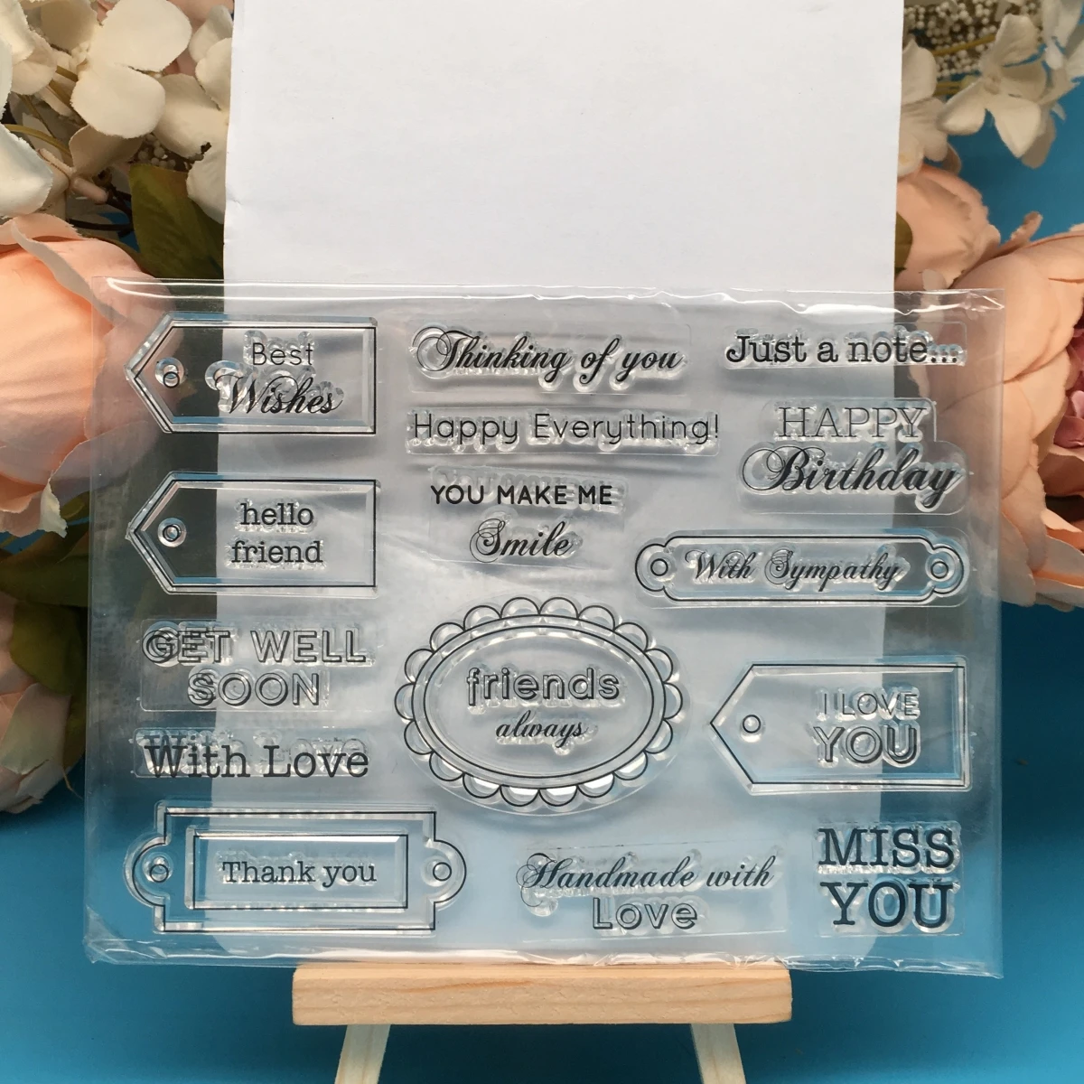

Common Used Words Transparent Clear Silicone Stamp for Seal DIY Scrapbooking Album Decorative Clear Stamp Sheets