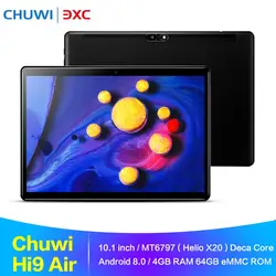 Chuwi Hi9 Air 4G Dual планшет с сим-картой PC 10,1 дюйма Android 8,0 Helio X20 Дека Core 4 GB 64 GB Bluetooth 4,2 Телефонный звонок игры Планшеты