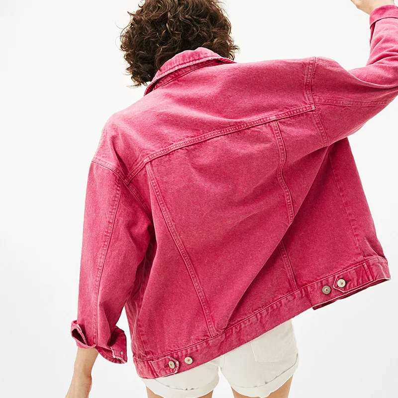New  Women Ooversized boyfriend Denim Jackets Solid 2018 Spring Streetwear Solid Jeans Jackets Women Den