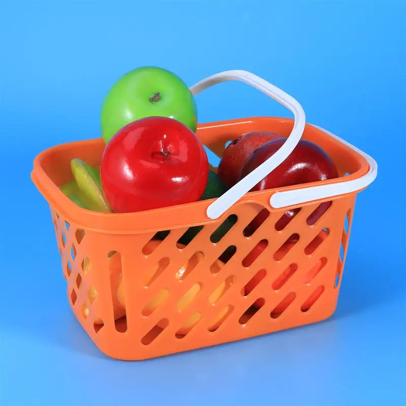 Портативная корзина для продуктов корзина для покупок с ручкой органайзер для хранения игрушек корзина(оранжевый